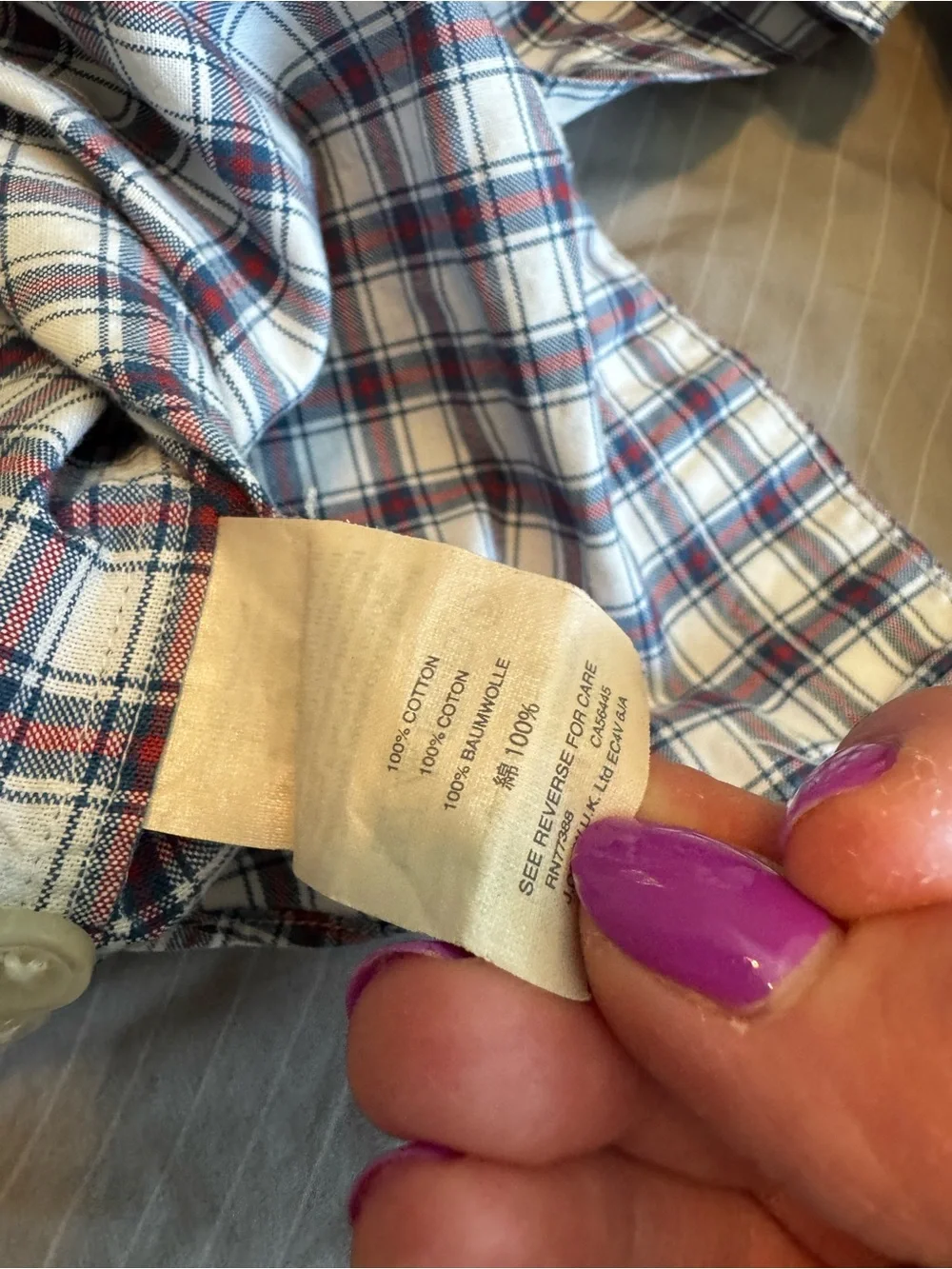 J. Crew Slim Plaid Button-Down — Cream, Navy & Red